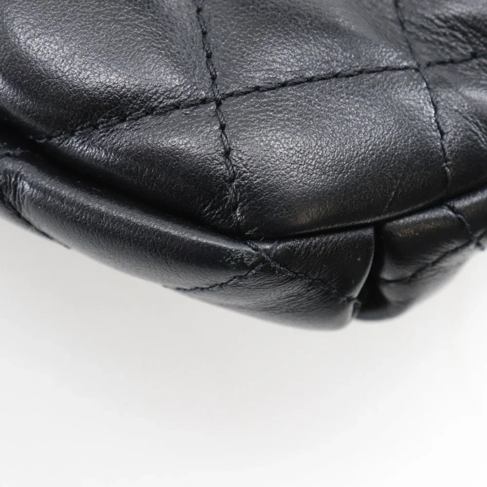 CHANEL Black Lambskin Leather Fanny Pack